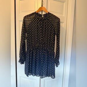 Mayoral Navy Dress with Gold Accents